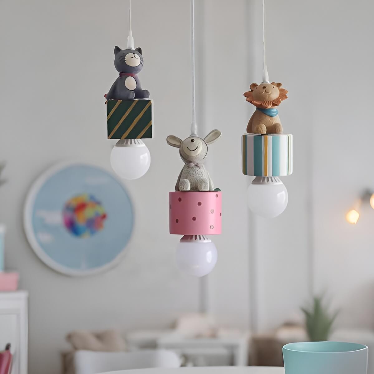 Memphis Dreamy Small Animal Colorful Pendant Light for Nursery