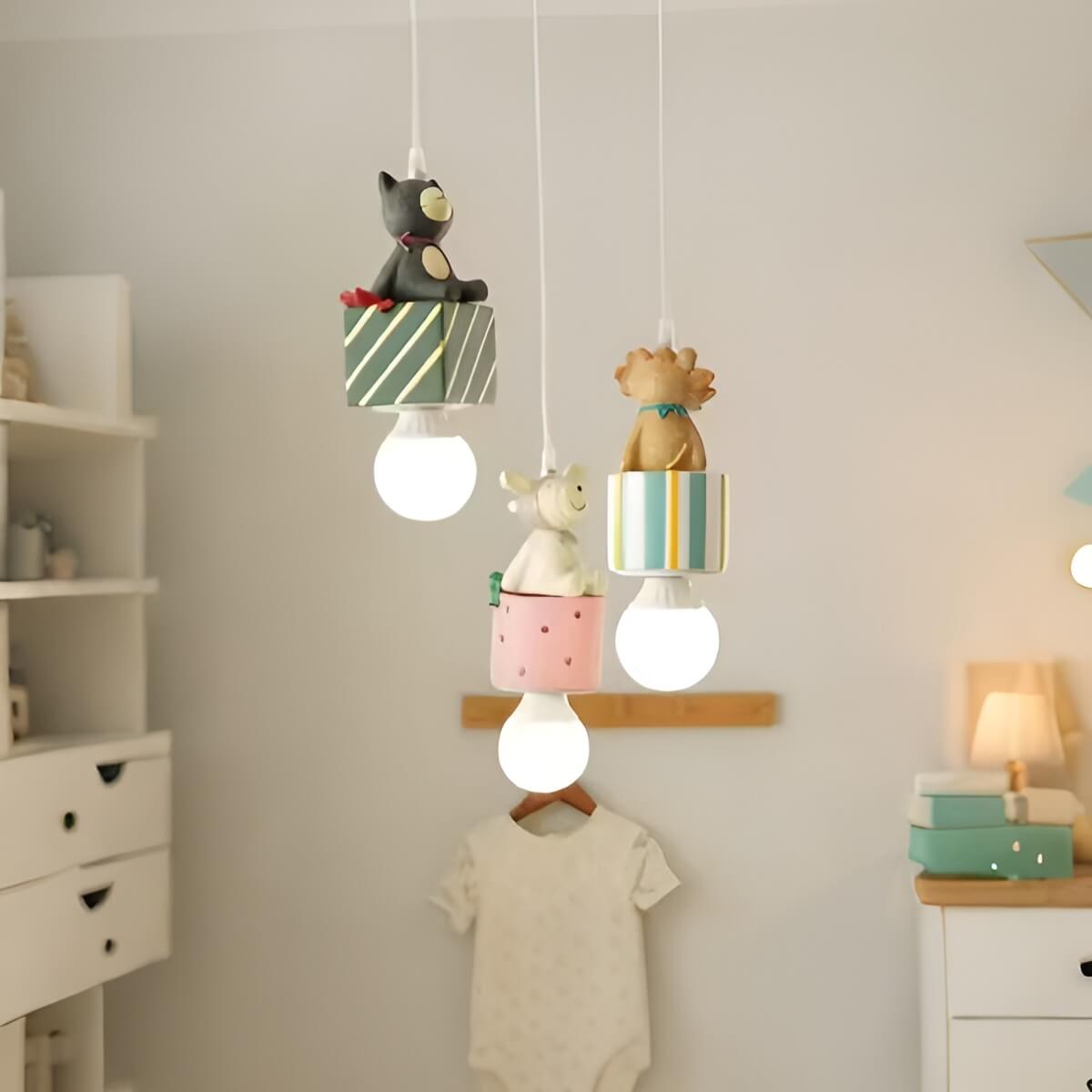Memphis Dreamy Small Animal Colorful Pendant Light for Nursery