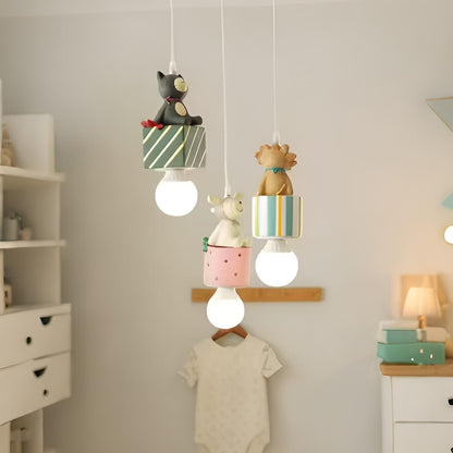 Memphis Dreamy Small Animal Colorful Pendant Light for Nursery