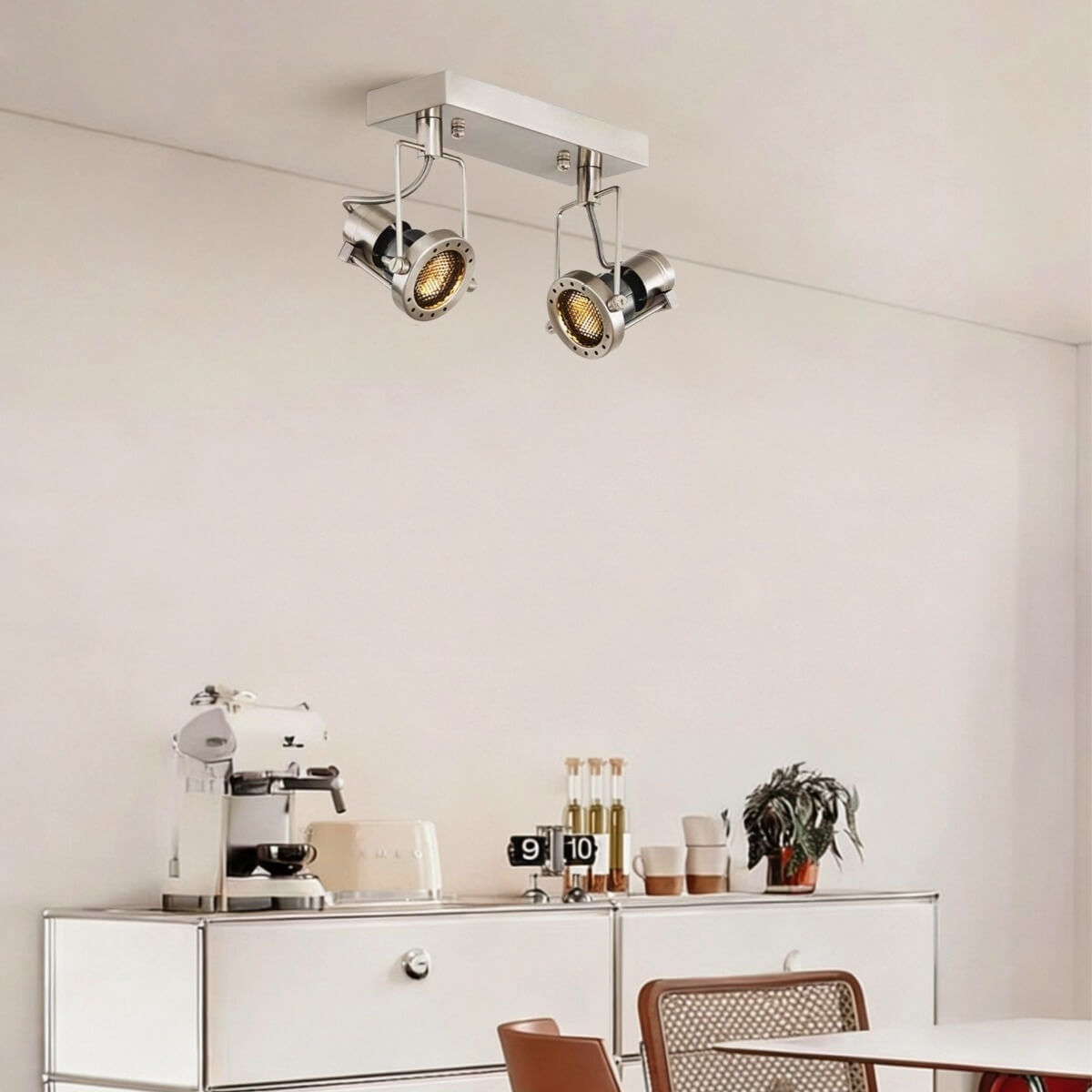 Metal Adjustable Industrial Bauhaus Spotlight Ceiling Light