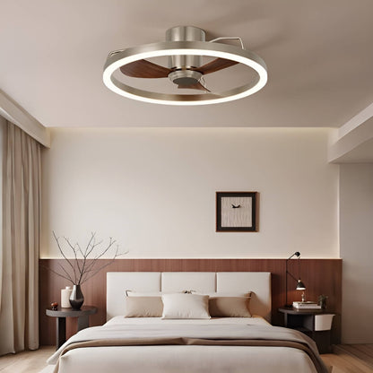 Metal Ring LED Modern Ceiling Fan with Light