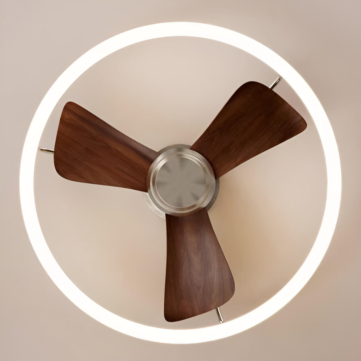 Metal Ring LED Modern Ceiling Fan with Light