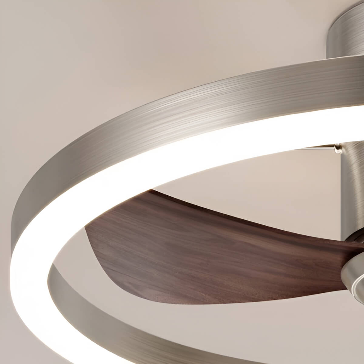 Metal Ring LED Modern Ceiling Fan with Light