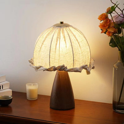 Mid Century Fabric Ceramic Table Lamp