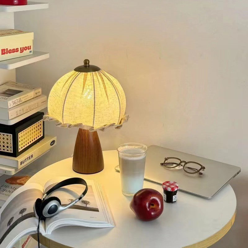 Mid Century Fabric Ceramic Table Lamp