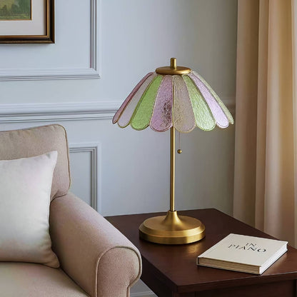 Mid Century Modern Decorative Stained Glass Table Lamp