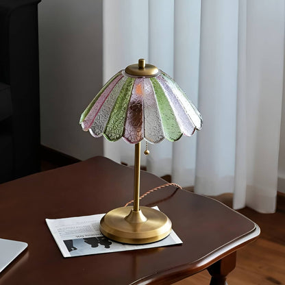 Mid Century Modern Decorative Stained Glass Table Lamp