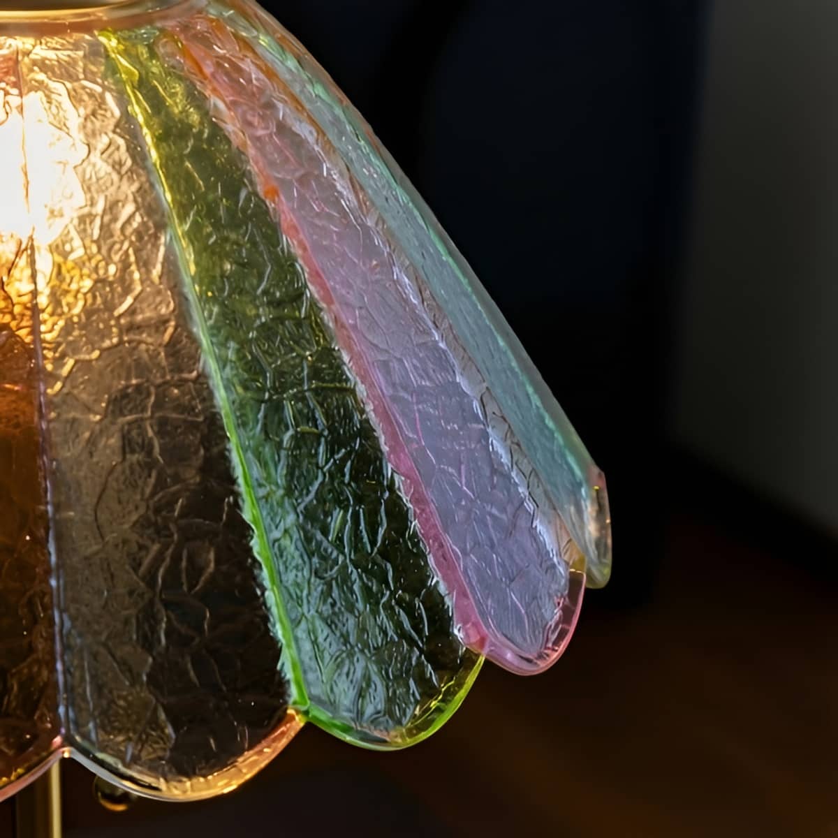 Mid Century Modern Decorative Stained Glass Table Lamp