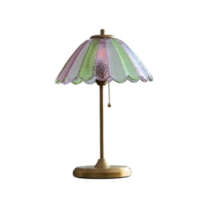 Mid Century Modern Decorative Stained Glass Table Lamp