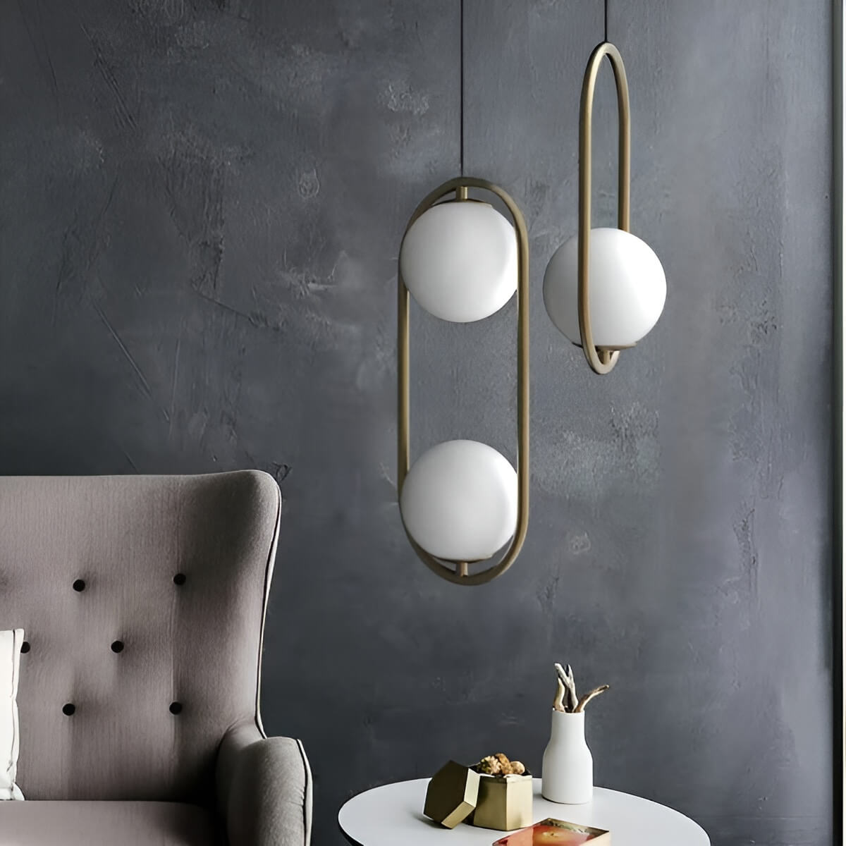 Mid-Century Modern Mila Loop Sphere Pendant Light