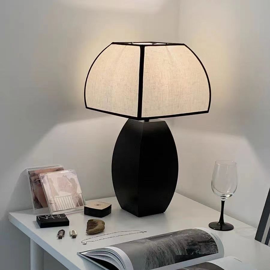 Mid Century Fabric Metal Table Lamp