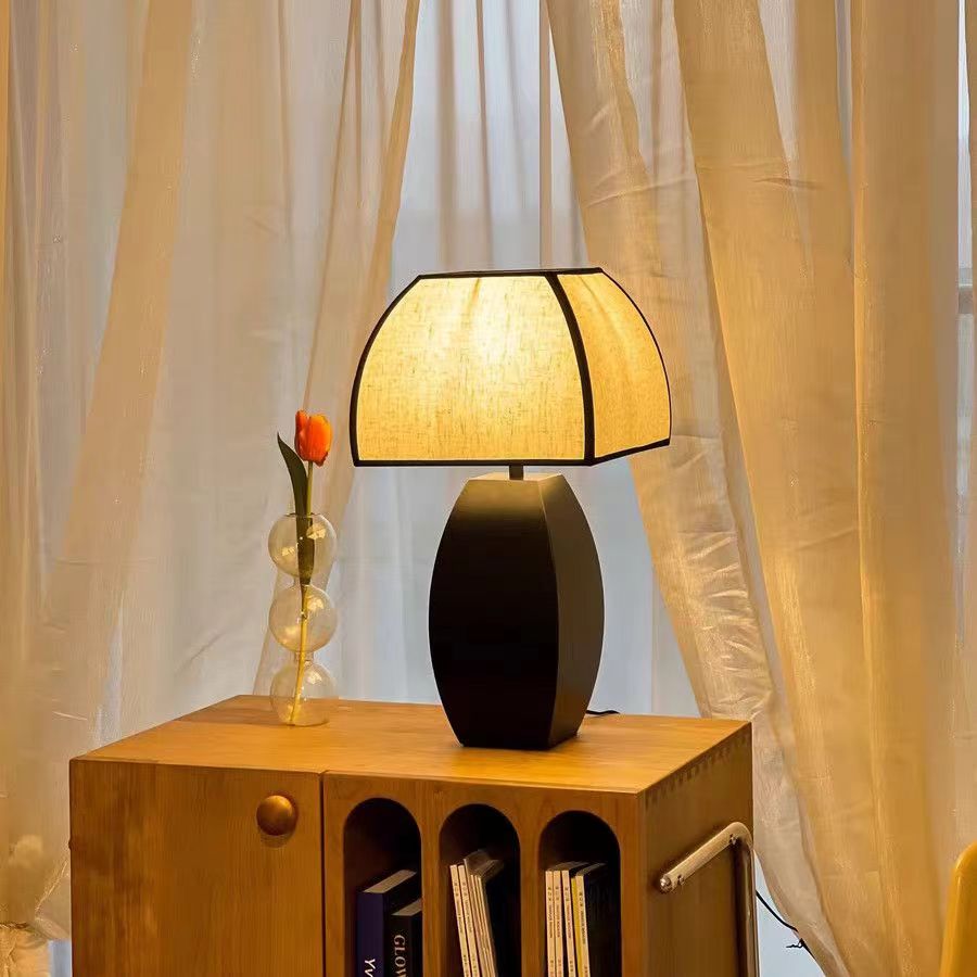 Mid Century Fabric Metal Table Lamp