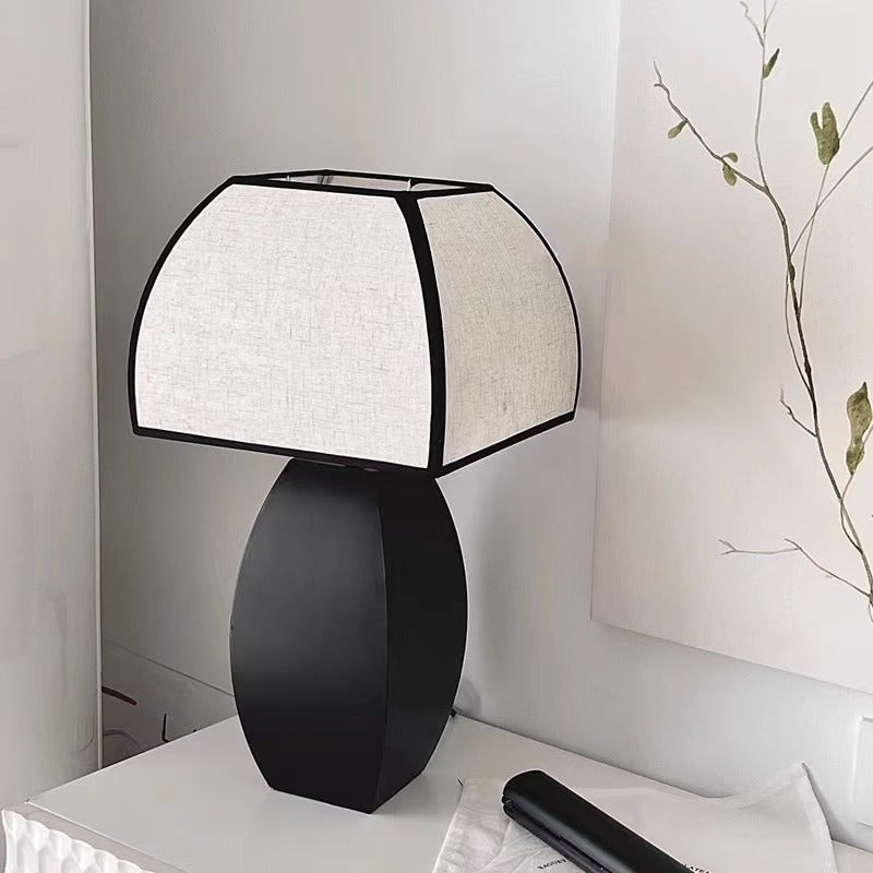 Mid Century Fabric Metal Table Lamp