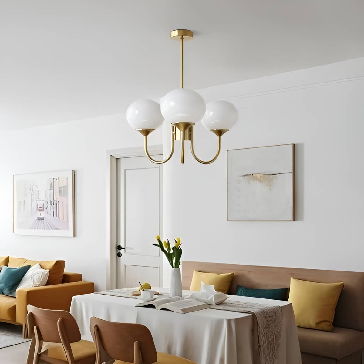 Mid Century Modern 3 Lights Chandelier for Dining Room