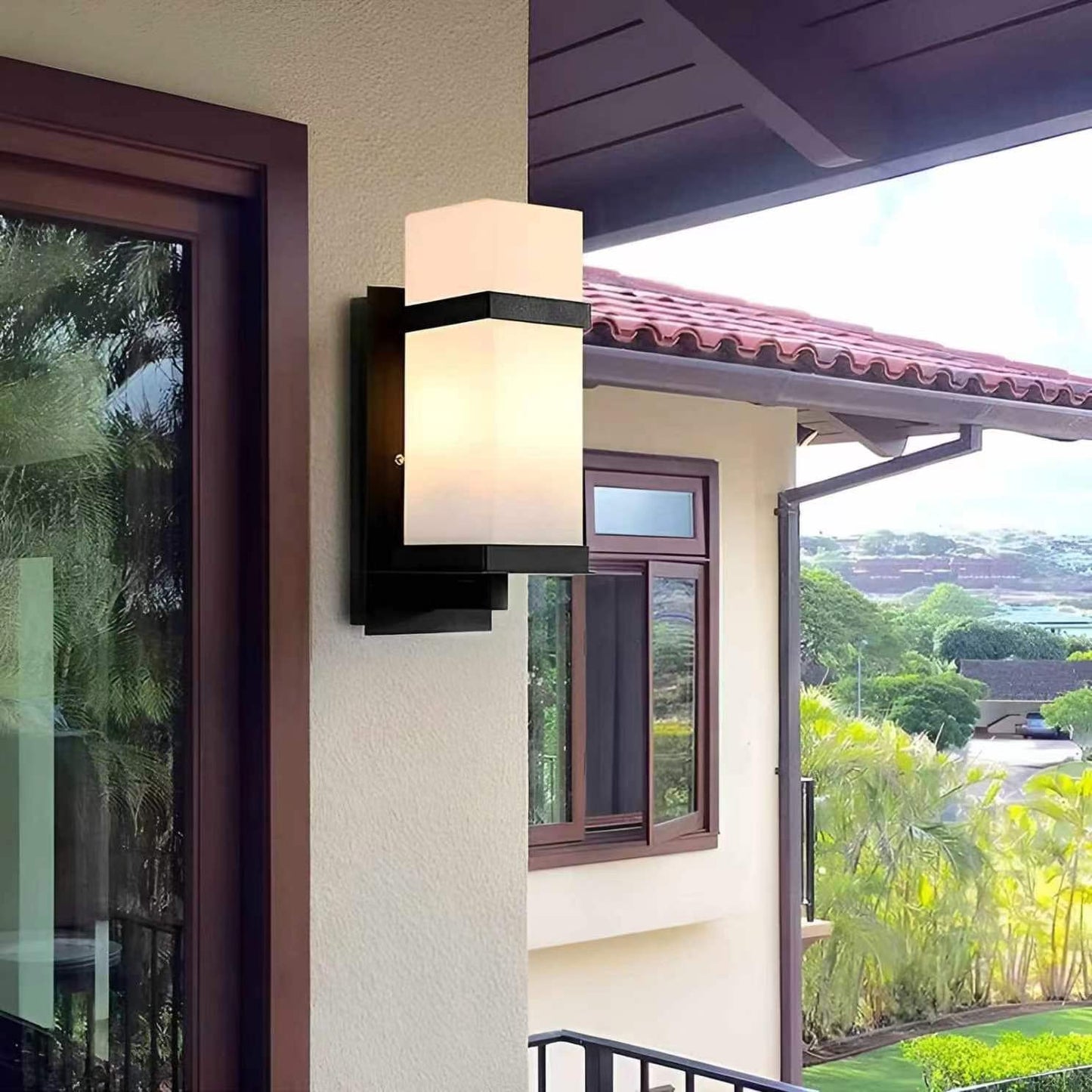 Mid Century Modern Geometric Outdoor Wall Light