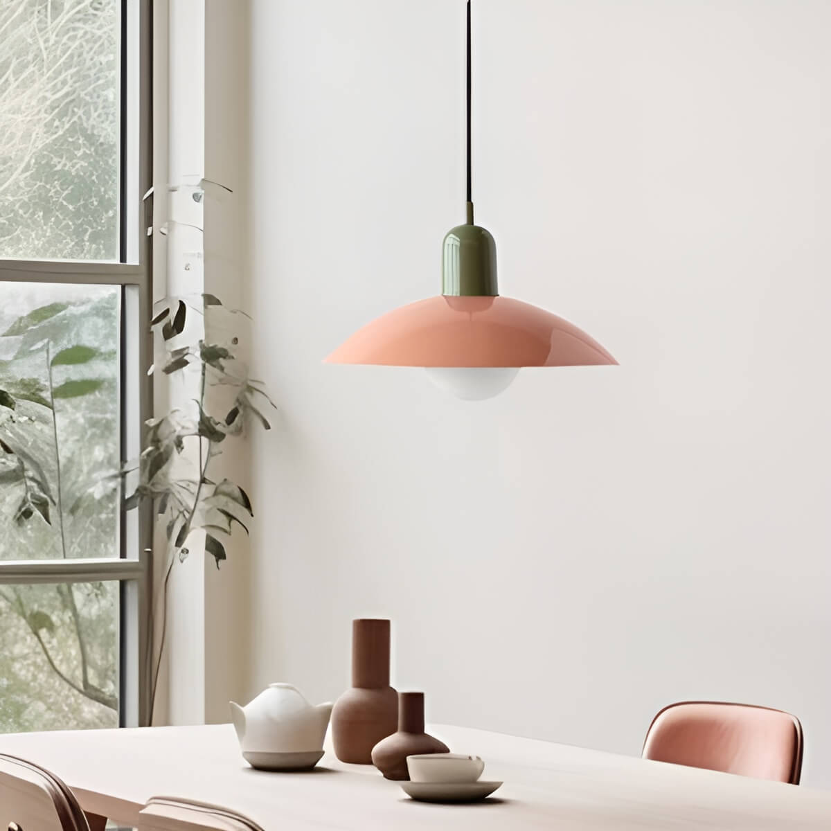 Mid Century Modern Saucer Colourful Pendant Light for Dining Area