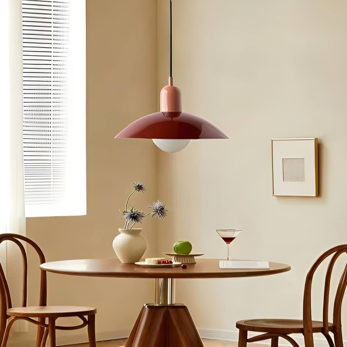 Mid Century Modern Saucer Colourful Pendant Light for Dining Area