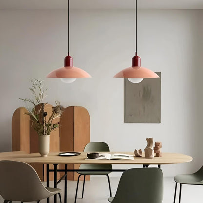 Mid Century Modern Saucer Colourful Pendant Light for Dining Area