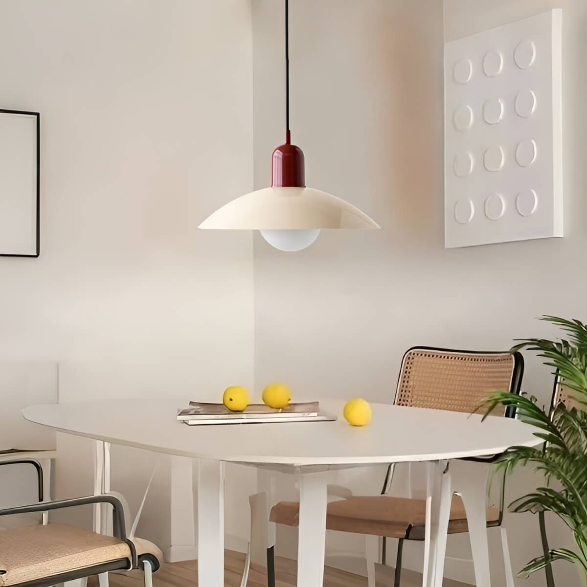 Mid Century Modern Saucer Colourful Pendant Light for Dining Area