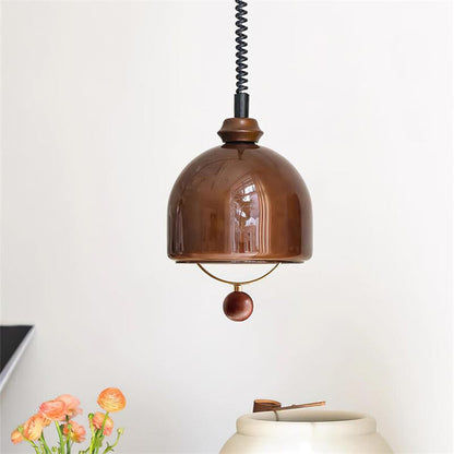Mid Century Vintage Glass Pendant Lamp
