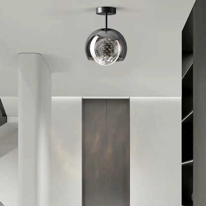 Minimalist Black Glass Hallway Ceiling Light