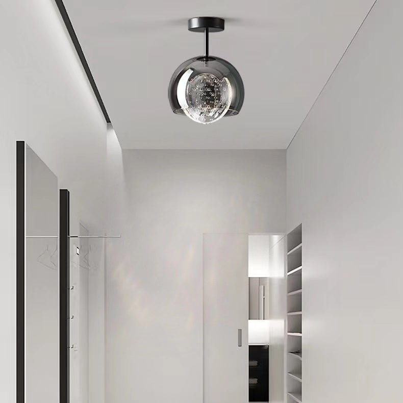 Minimalist Black Glass Hallway Ceiling Light