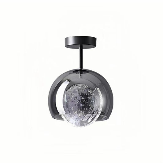 Minimalist Black Glass Hallway Ceiling Light