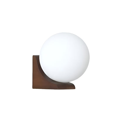 Minimalist Bracket Wood Wall Sconce with Globe Shade