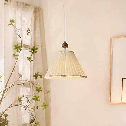 Minimalist Cream White Fabric Shade Pendant light