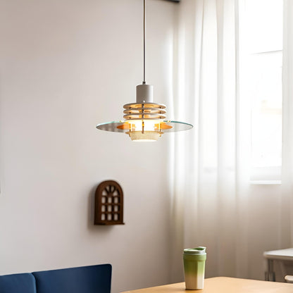 Minimalist Glass Disc Bauhaus Modern Pendant Light for Living Room