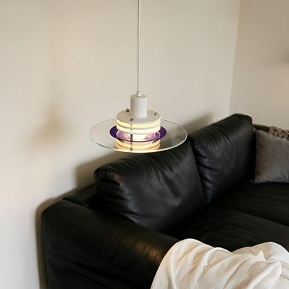 Minimalist Glass Disc Bauhaus Modern Pendant Light for Living Room