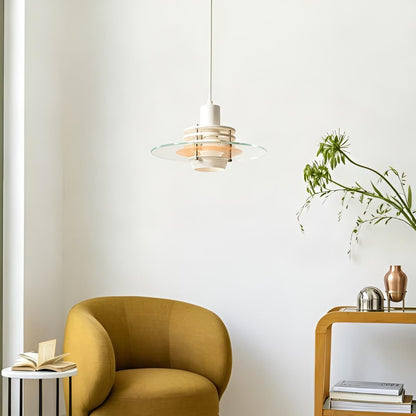 Minimalist Glass Disc Bauhaus Modern Pendant Light for Living Room