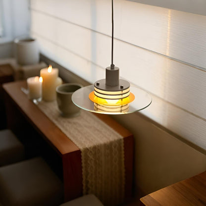 Minimalist Glass Disc Bauhaus Modern Pendant Light for Living Room