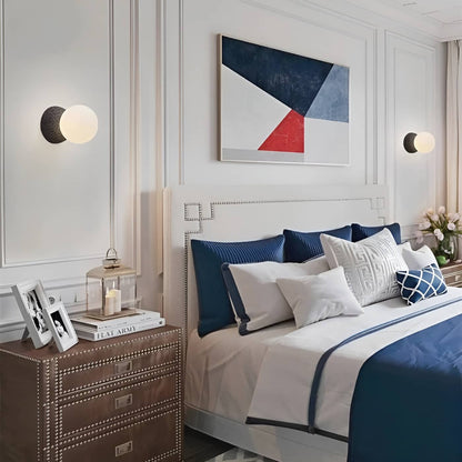 Minimalist Glass Globe Small Wall Light for Bedside