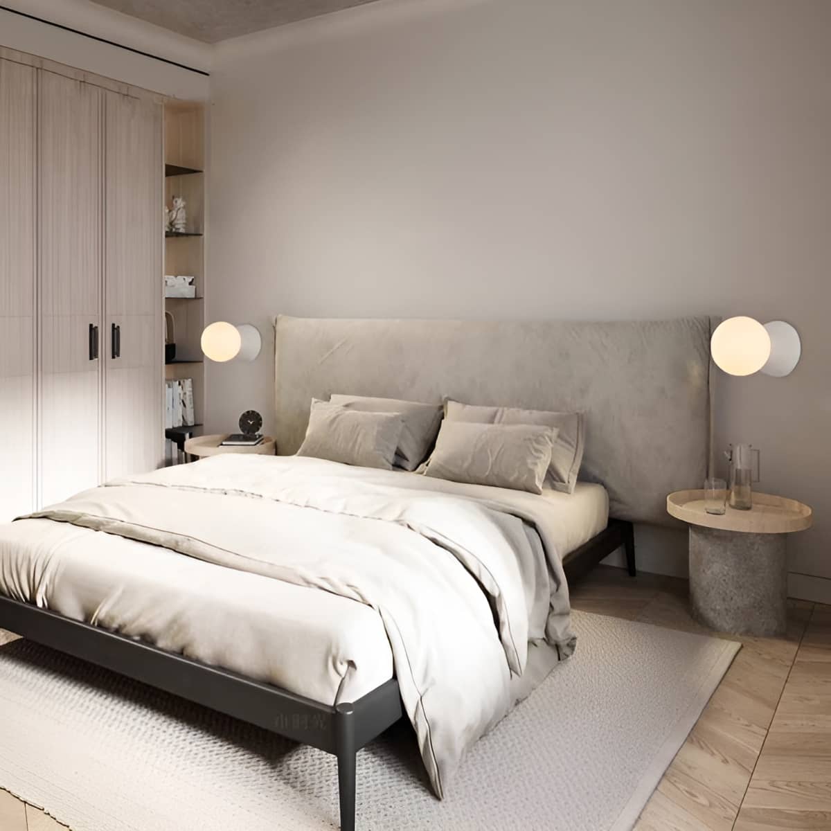 Minimalist Glass Globe Small Wall Light for Bedside