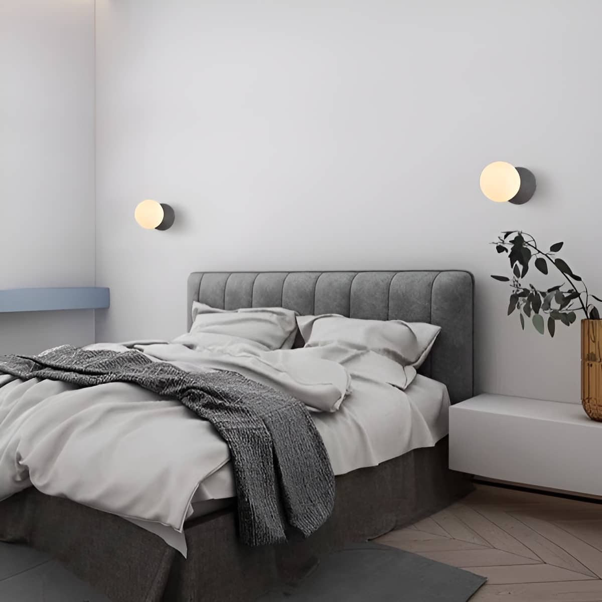 Minimalist Glass Globe Small Wall Light for Bedside