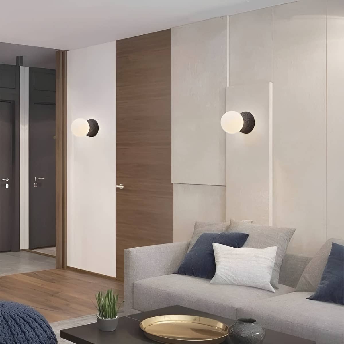 Minimalist Glass Globe Small Wall Light for Bedside