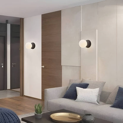 Minimalist Glass Globe Small Wall Light for Bedside