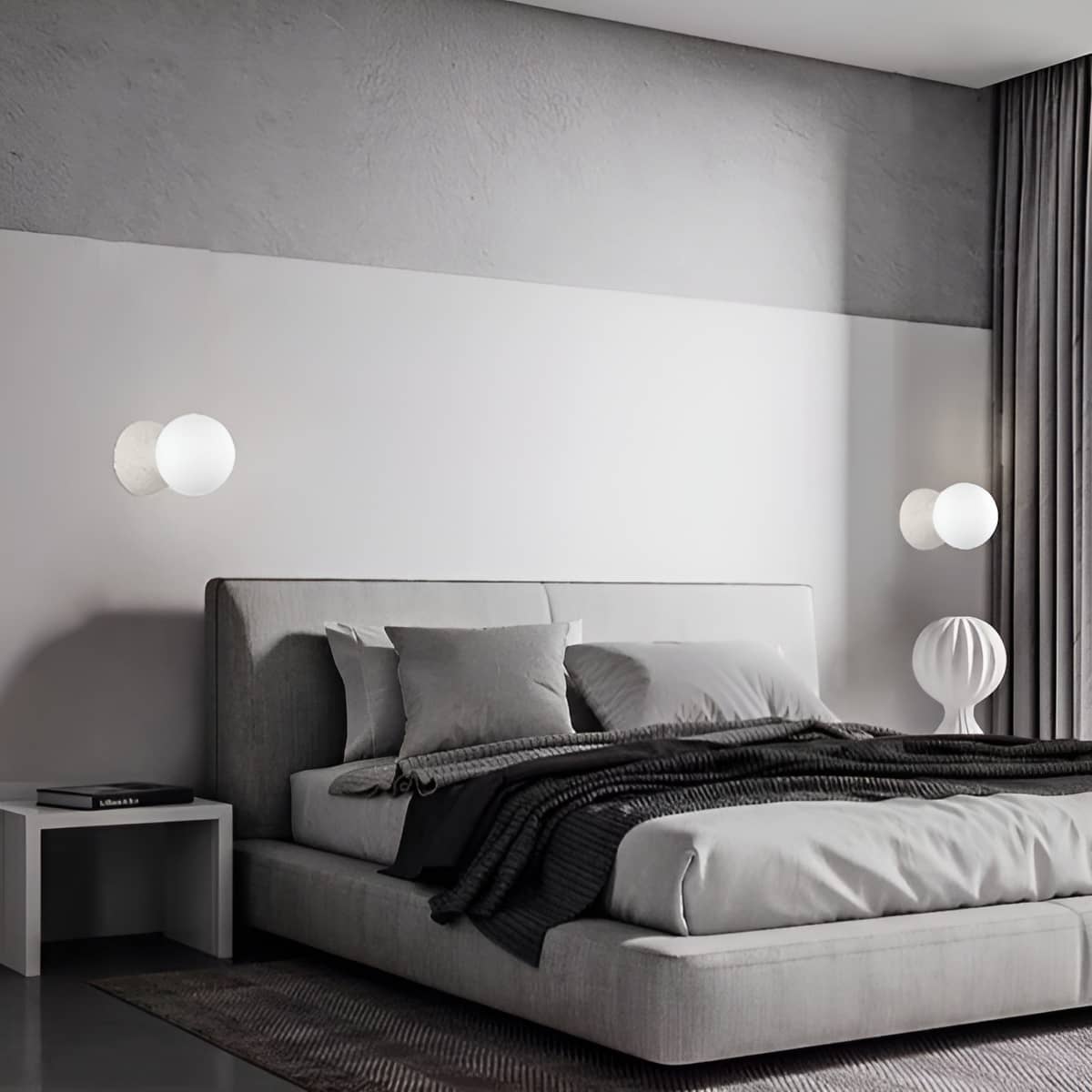 Minimalist Glass Globe Small Wall Light for Bedside