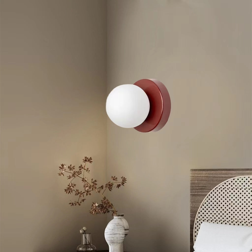 Modern Minimalist Macaron Glass Globe Wall Sconce