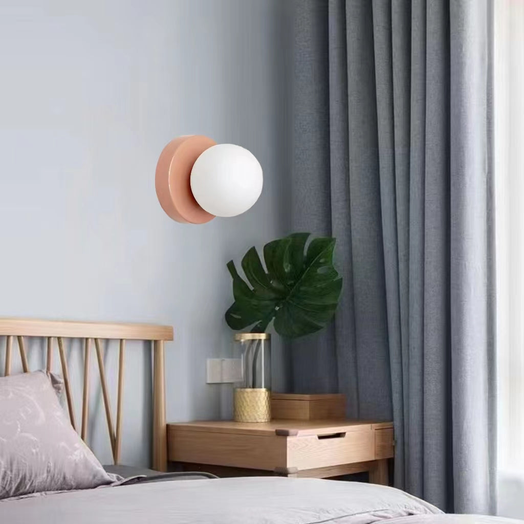 Modern Minimalist Macaron Glass Globe Wall Sconce