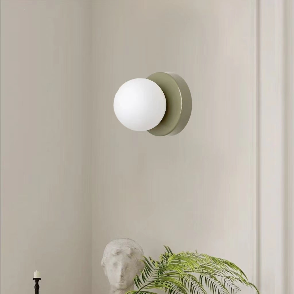 Modern Minimalist Macaron Glass Globe Wall Sconce