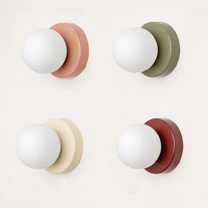 Modern Minimalist Macaron Glass Globe Wall Sconce