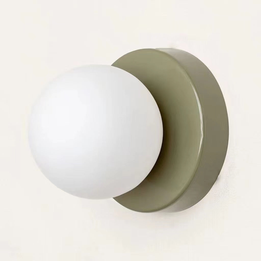 Modern Minimalist Macaron Glass Globe Wall Sconce