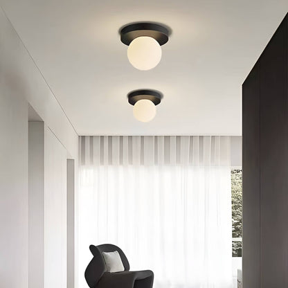 Minimalist Black Metal Globe Ceiling Light