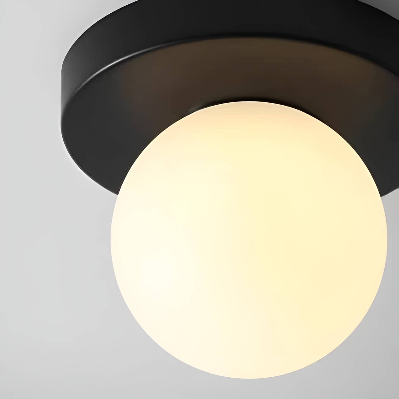 Minimalist Black Metal Globe Ceiling Light
