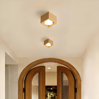 Minimalist Geometric Multi-Light Wooden Ceiling Light