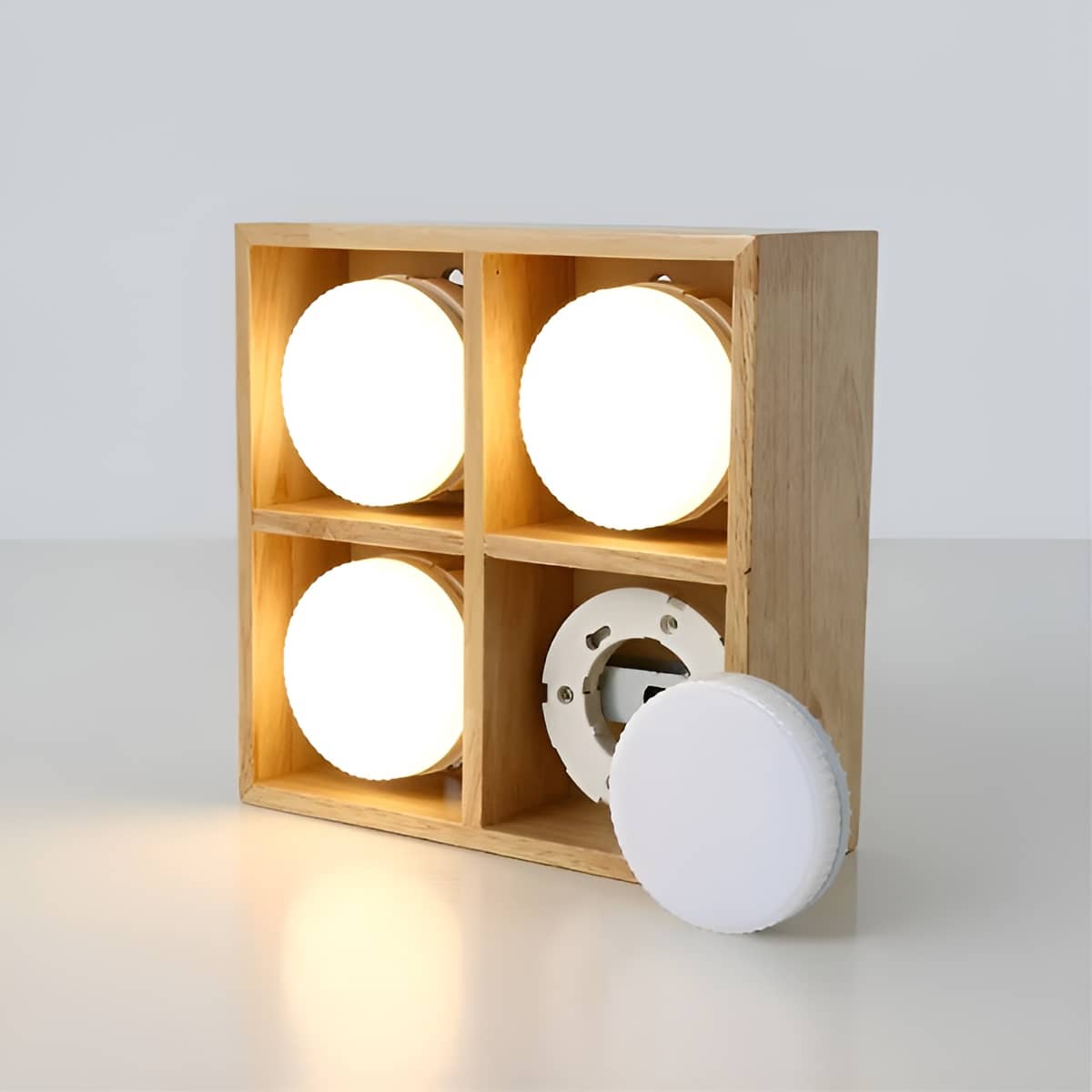 Minimalist Geometric Multi-Light Wooden Ceiling Light