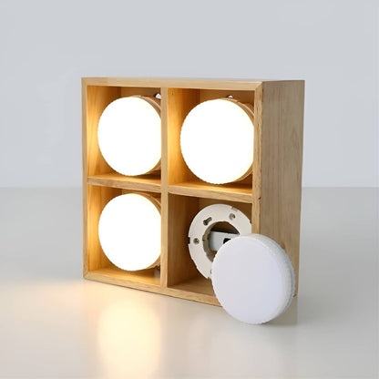 Minimalist Geometric Multi-Light Wooden Ceiling Light