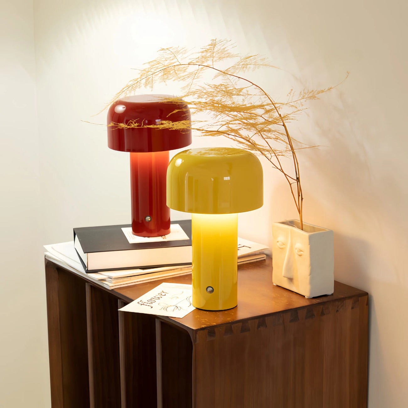Minimalist Mushroom LED Rechargeable Table Lamp